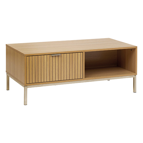 TABLE BASSE 1 TIROIR EFFET BOIS NATUREL “TASSO”