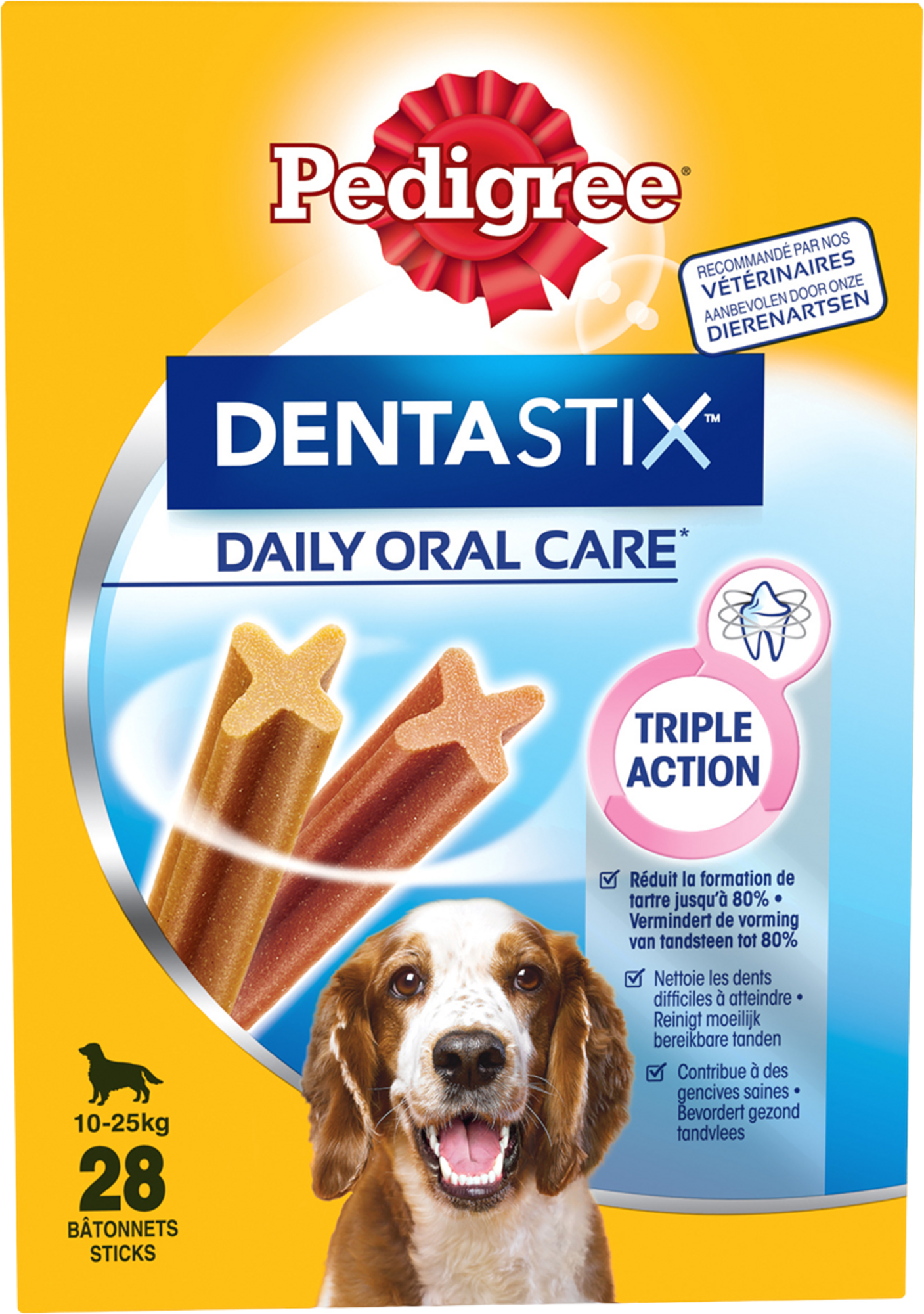 BÂTONNETS HYGIÈNE BUCCO-DENTAIRE POUR MOYEN CHIEN DENTASTIX