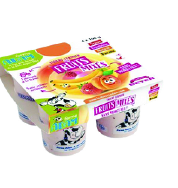 YAOURT FERMIER AUX FRUITS MIXÉS X4