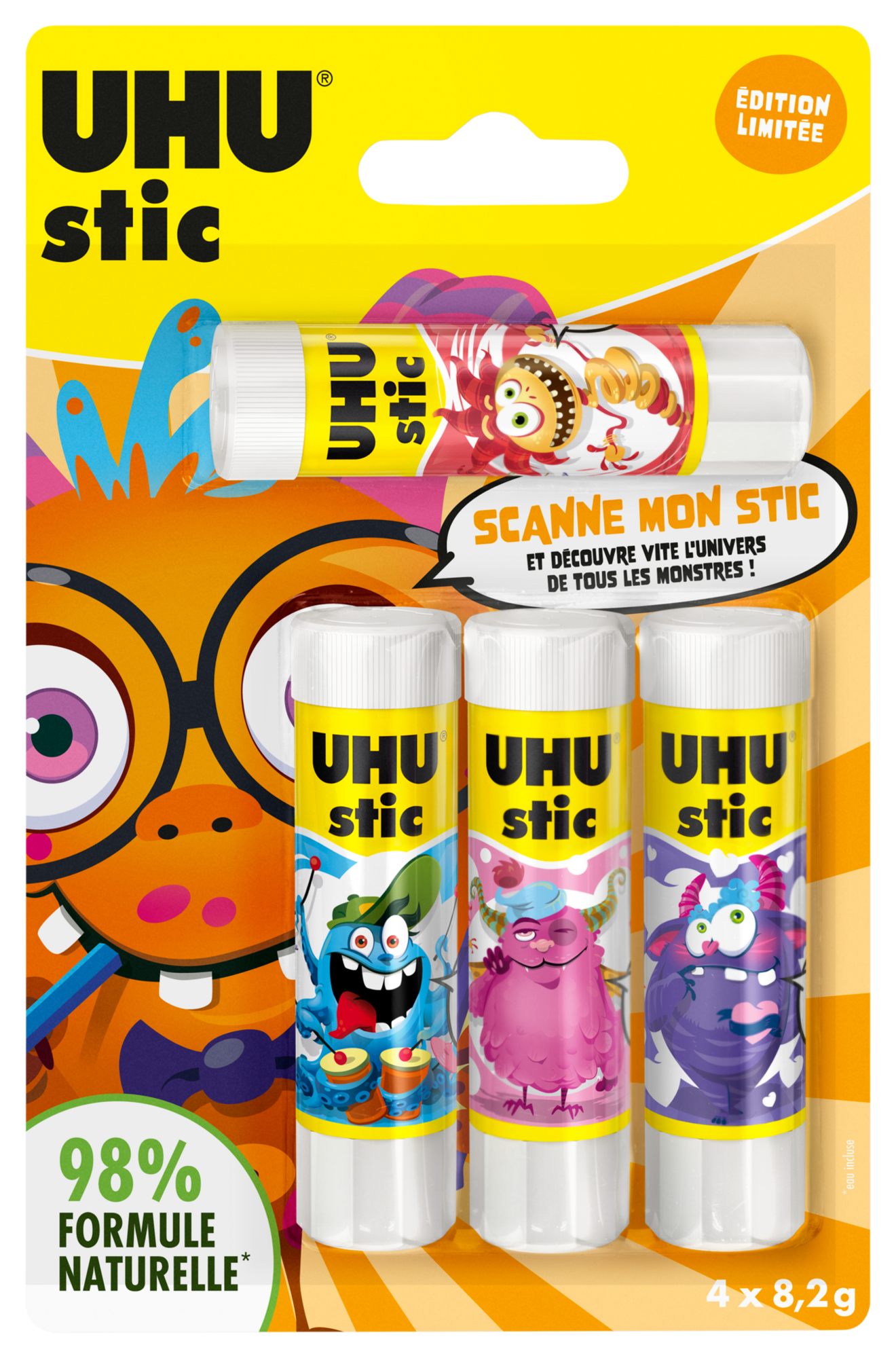 4 BÂTONS DE COLLE 8,2G ÉDITION LIMITÉE LOU-STICS