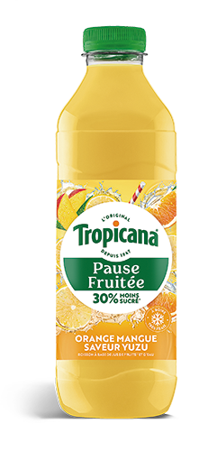 BOISSON À BASE DE JUS DE FRUITS ET D’EAU
ORANGE MANGUE SAVEUR YUZU