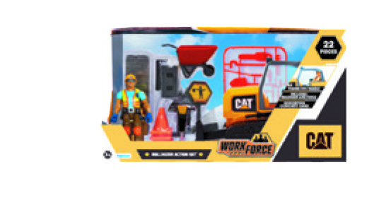 BULDOZER WORKFORCE + FIGURINE ET ACCESSOIRES/EXCAVATRICE WORKFORCE + FIGURINE ET ACCESSOIRES