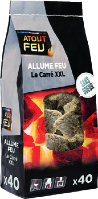 ALLUME FEU CARRÉS  XXL LAINE DE BOIS(2)(3) + NETTOYANT VITRE  INSERT LIQUIDE(3 