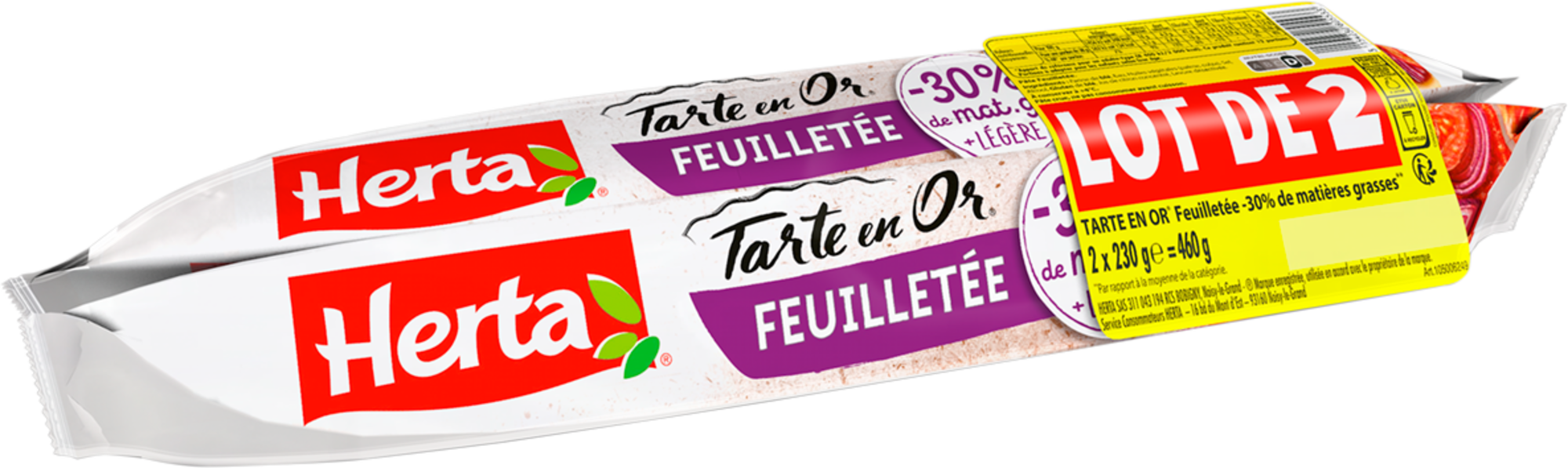 Le lot de 2 pâte À Tarte en or feuilletée -30% Mat. Gr.