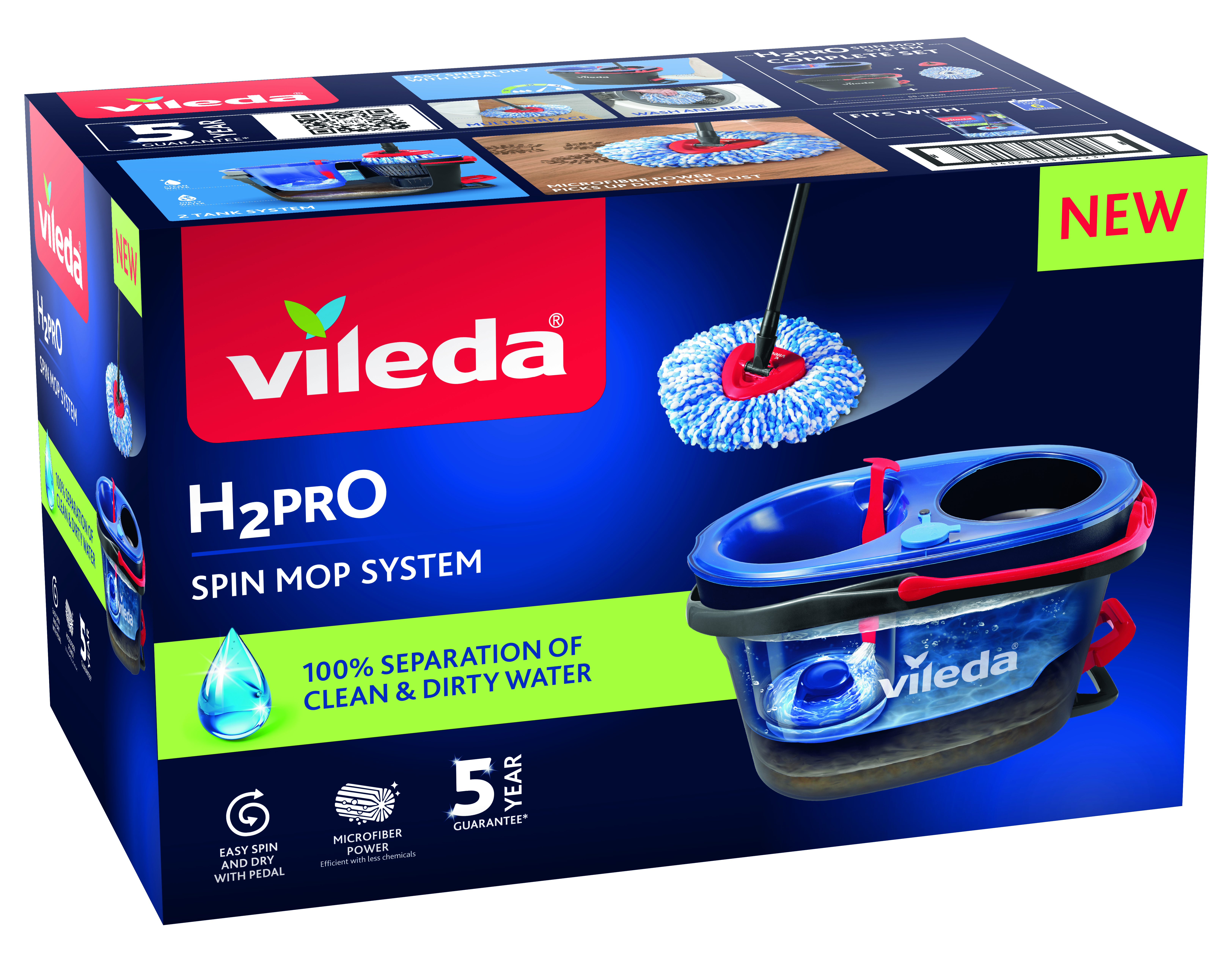 KIT DE NETTOYAGE POUR LE SOL H2PRO SPIN MOP SYSTEM