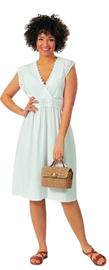 ROBE SANS MANCHES DÉTAIL GALON CROCHET