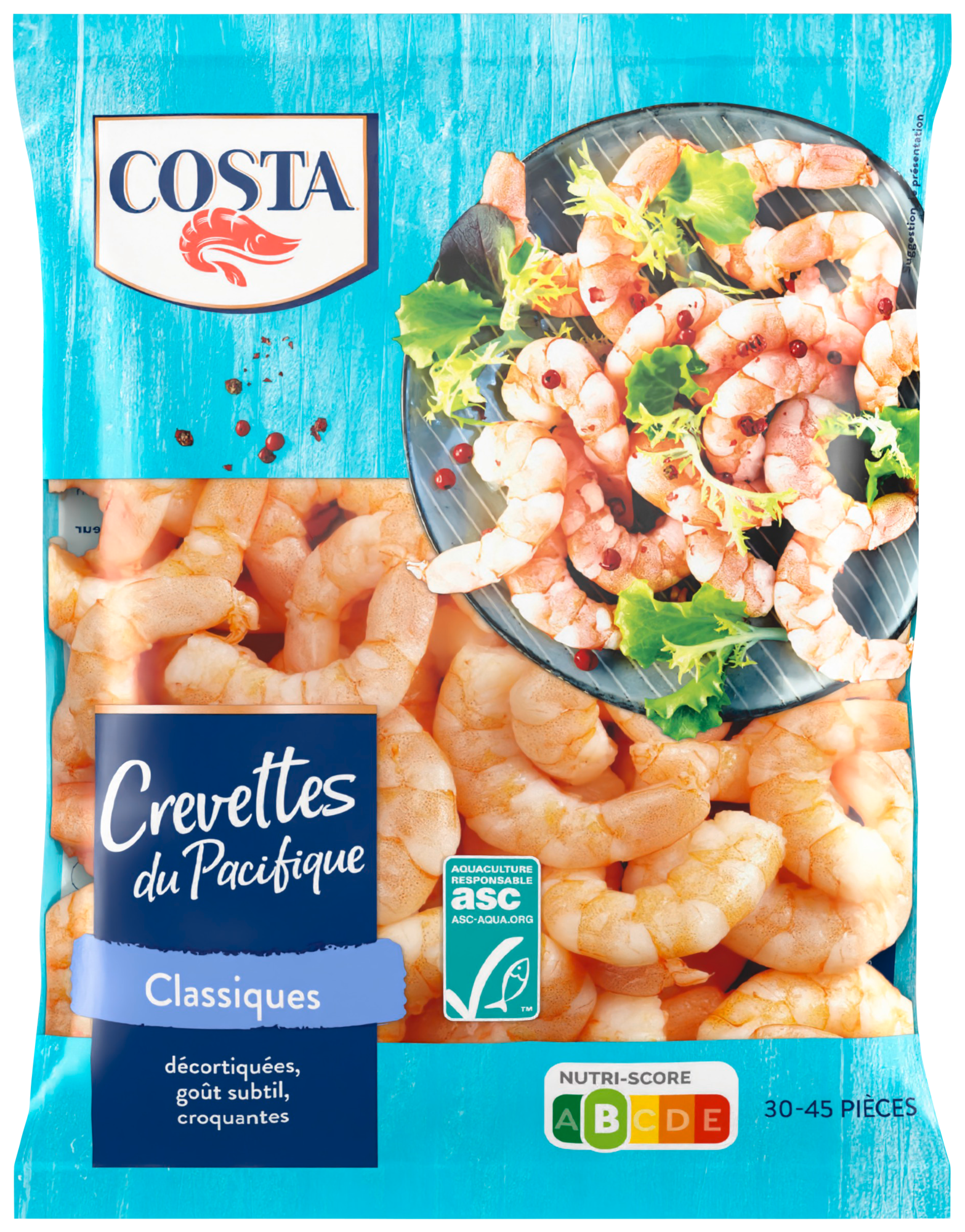 Crevettes du Pacifique Classique ASC surgelées