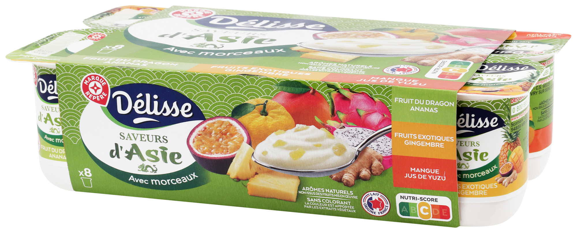 YAOURT BRASSÉ AUX FRUITS SAVEURS D'ASIE AVEC MORCEAUX
