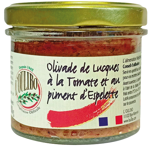 OLIVADE DE LUCQUES À LA TOMATE ET AU PIMENT D’ESPELETTE