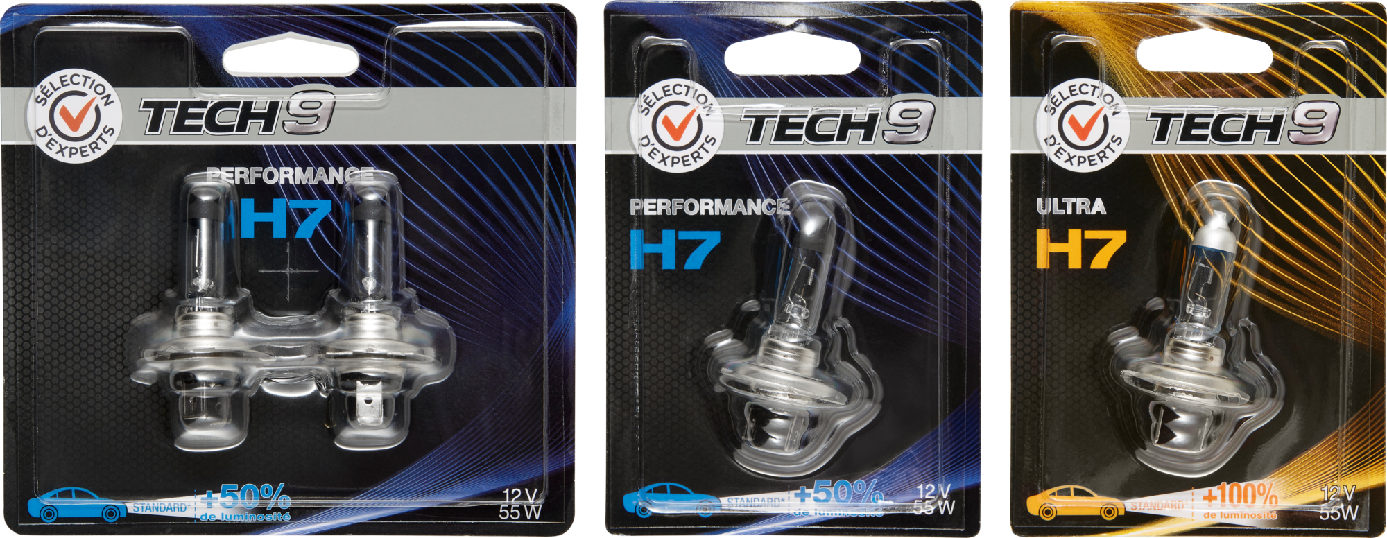 SUR LES PRODUITS PRÉSENTS EN MAGASIN DE LA GAMME D'AMPOULES AUTO "TECH9"