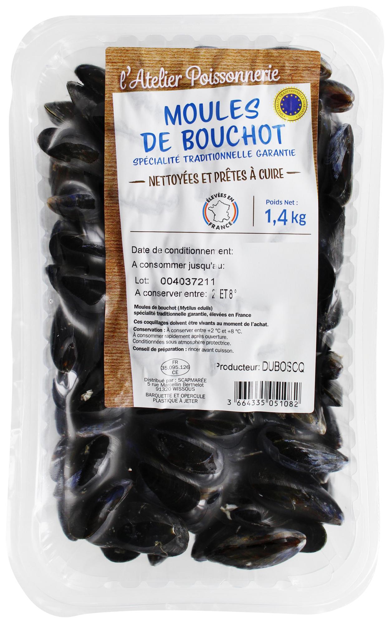 MOULES DE BOUCHOT NETTOYÉES ET PRÊTES À CUIRE STG