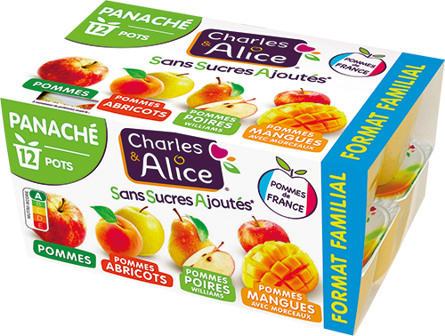 COMPOTES SANS SUCRES AJOUTÉS PANACHÉES