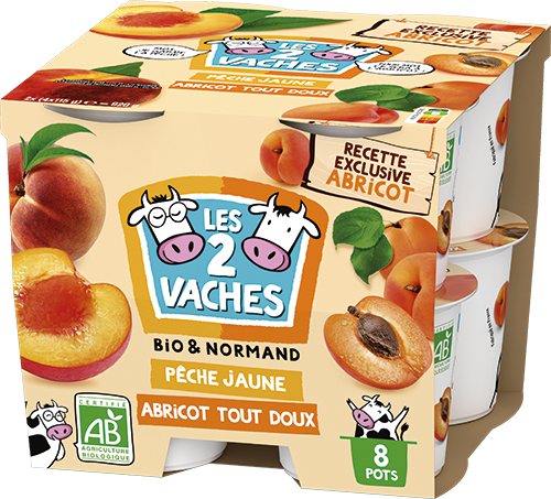 YAOURT BRASSÉ PÊCHE JAUNE ABRICOT BIO