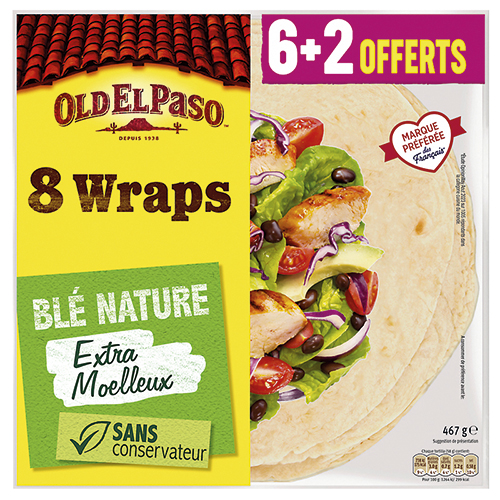 8 WRAPS DE BLÉ NATURE