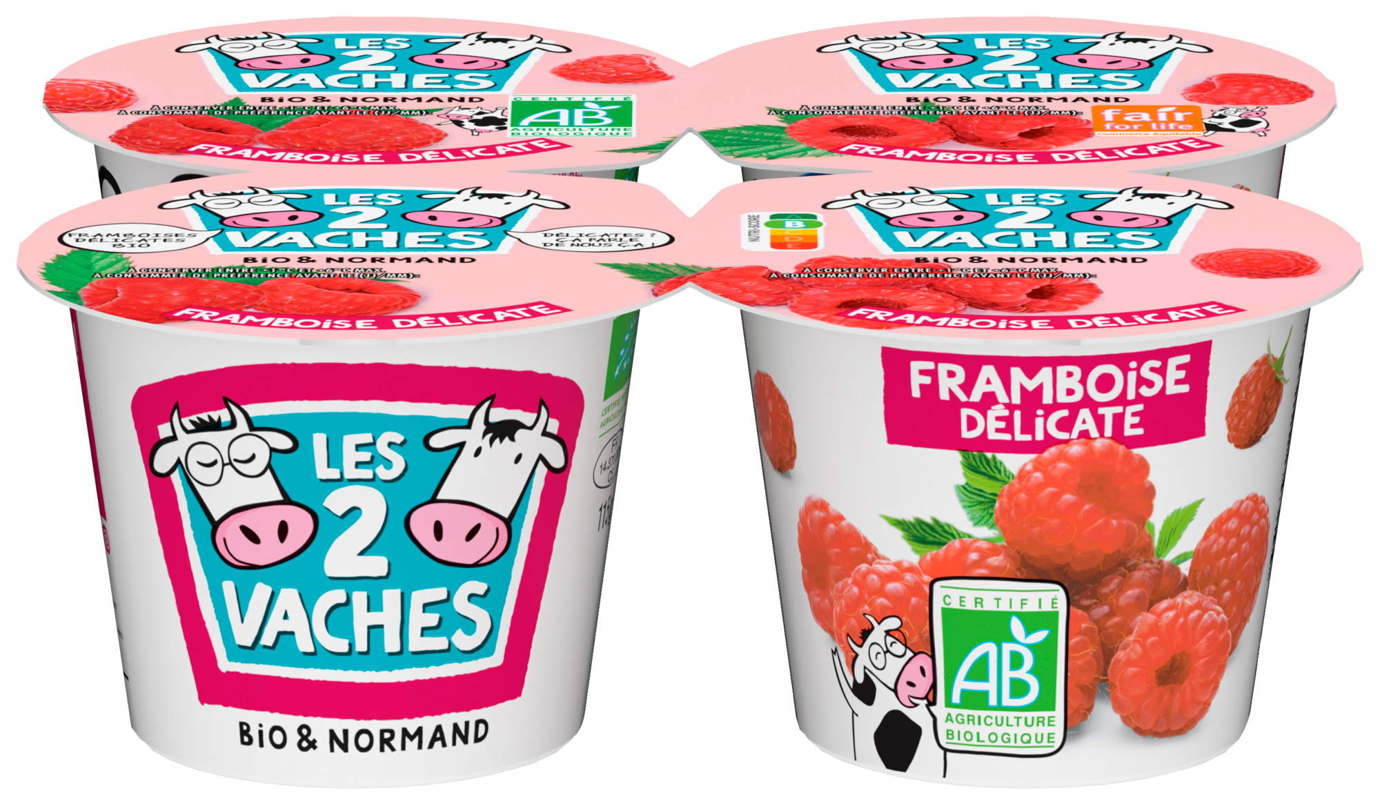 Yaourt Bio & Normand Brassé bio Framboise Délicate