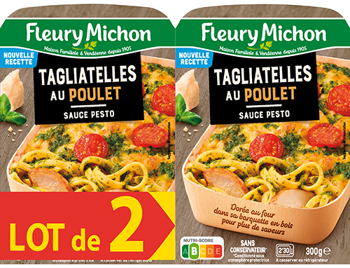 Tagliatelles au poulet sauce pesto