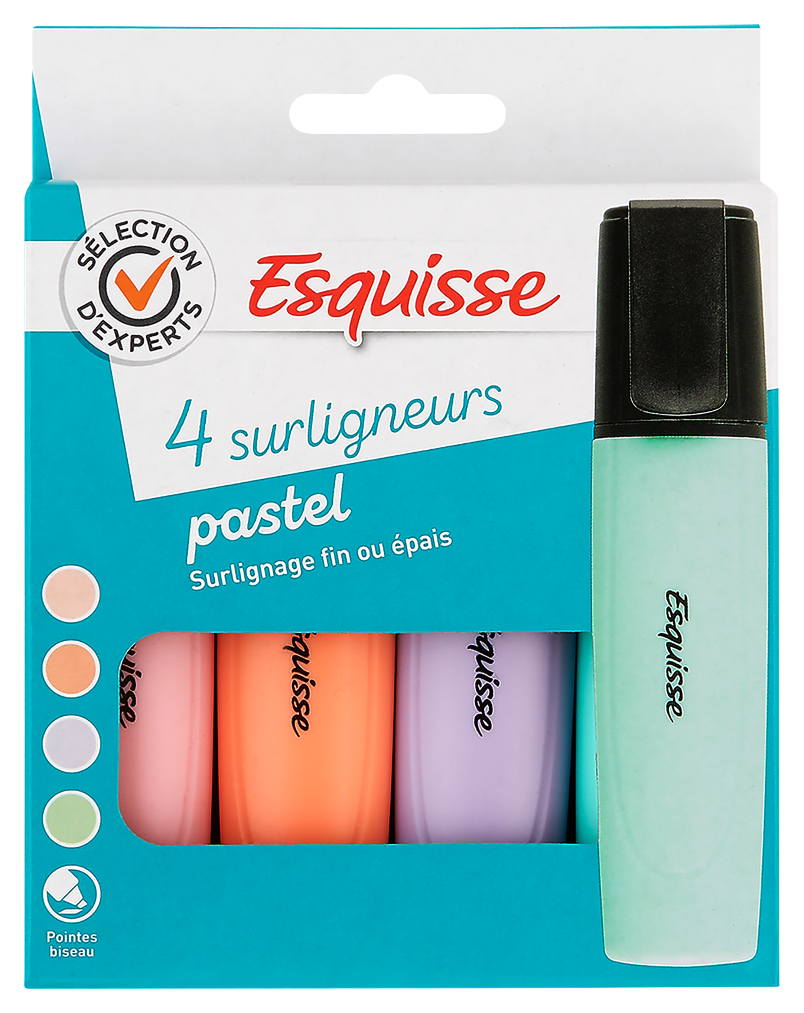 4 surligneurs pastel