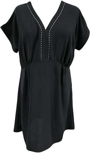 ROBE COL V AVEC BORD LUREX en cey strech