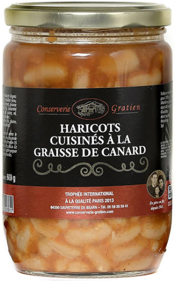 HARICOTS CUISINÉS À LA GRAISSE DE CANARD Conserverie Gratien