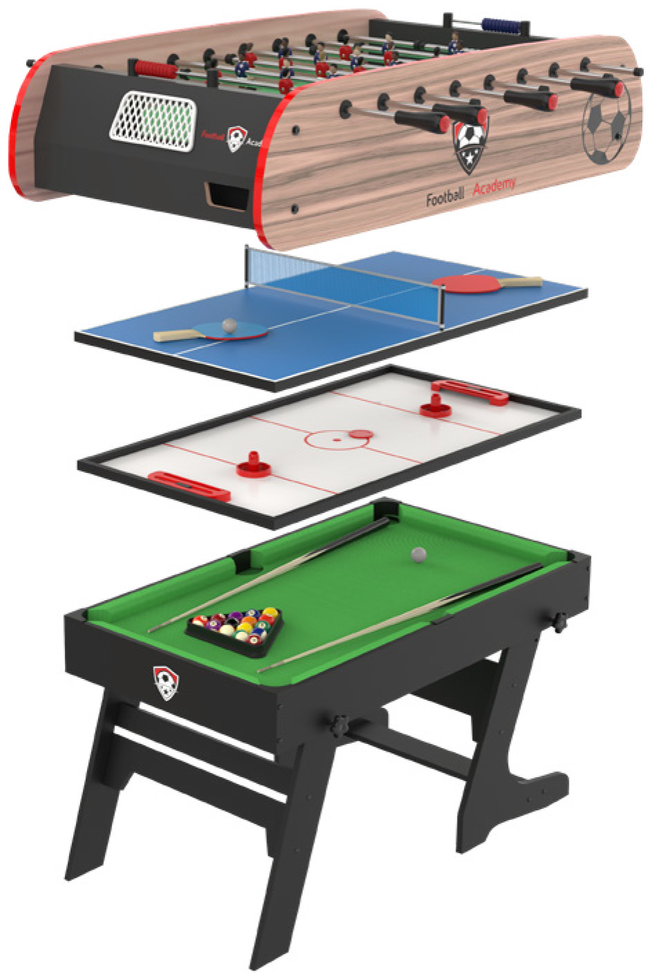 TABLE MULTI JEUX 4 EN 1 PLIABLE