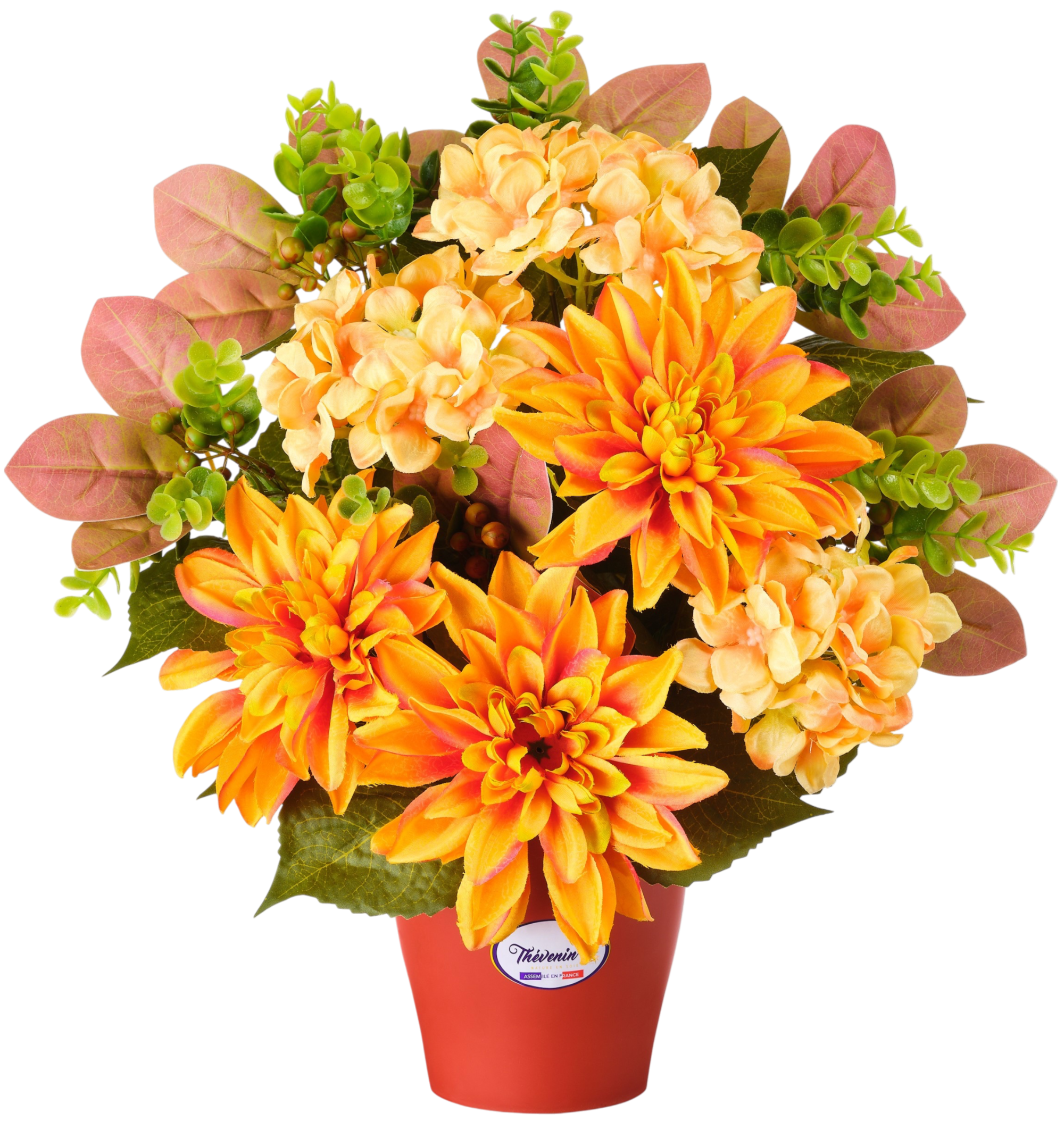 COMPOSITION MAGNOLIAS ET BOUTONS D'HORTENSIAS