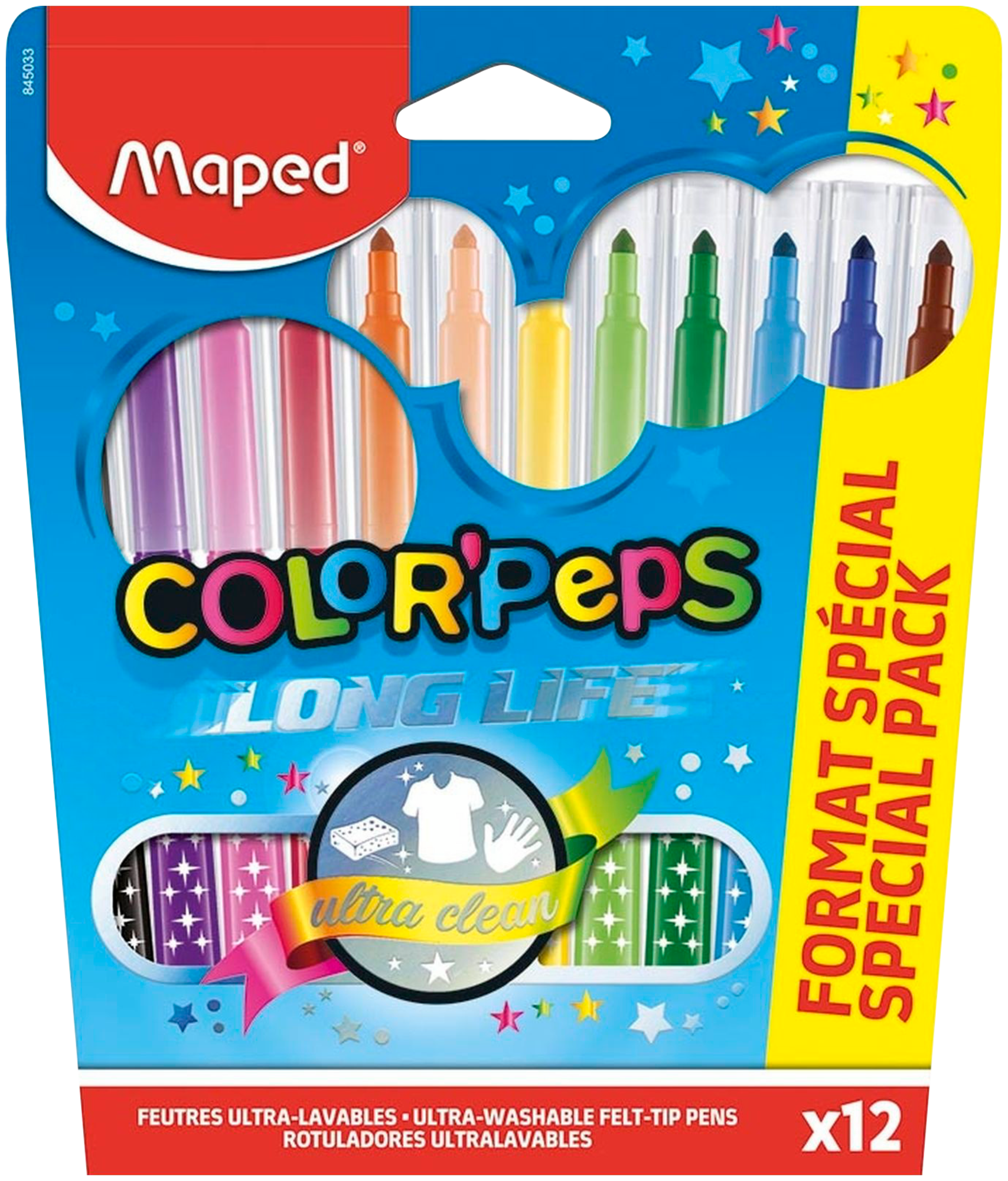 12 FEUTRES de coloriage "color'peps long life"