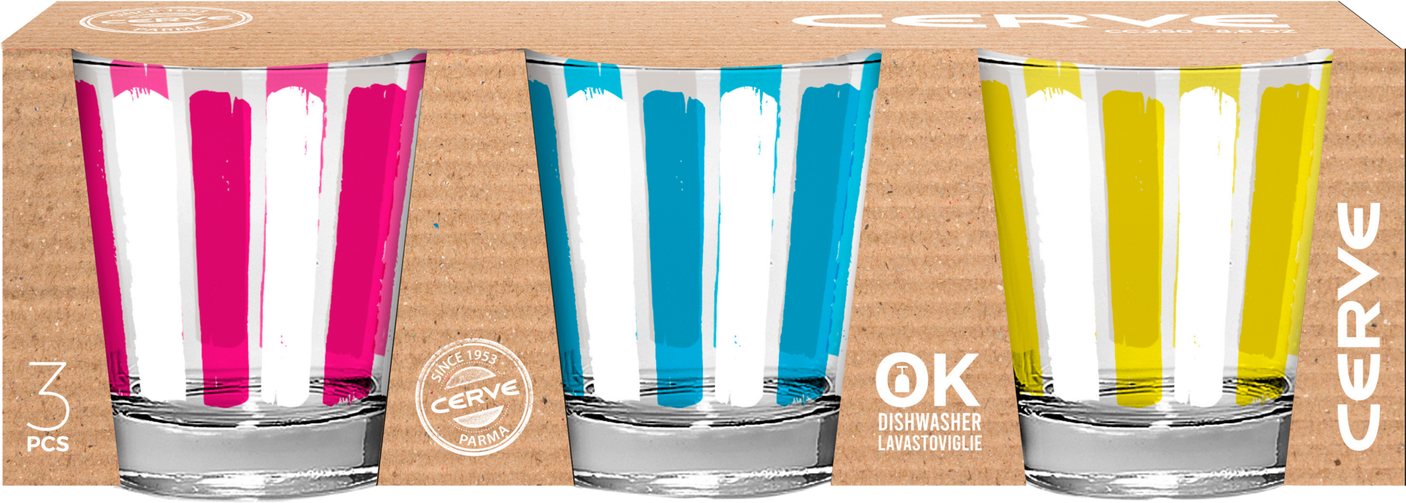 LOT DE 3 VERRES 25 CL