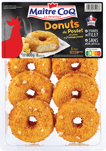 8 DONUTS DE POULET 
AUX PÉPITES DE 
FROMAGE FONDU