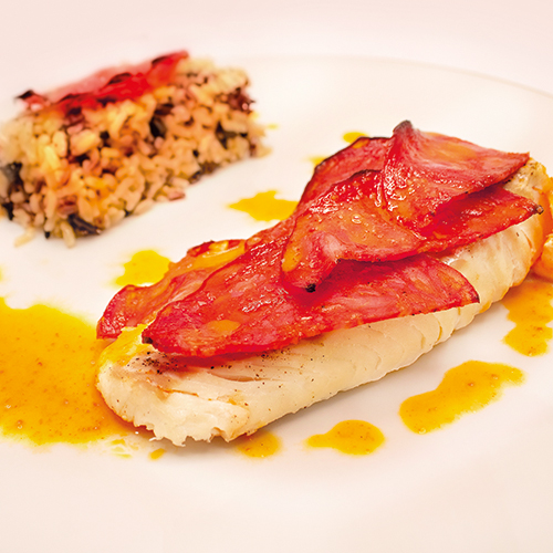 CABILLAUD EN ÉCAILLES DE CHORIZO