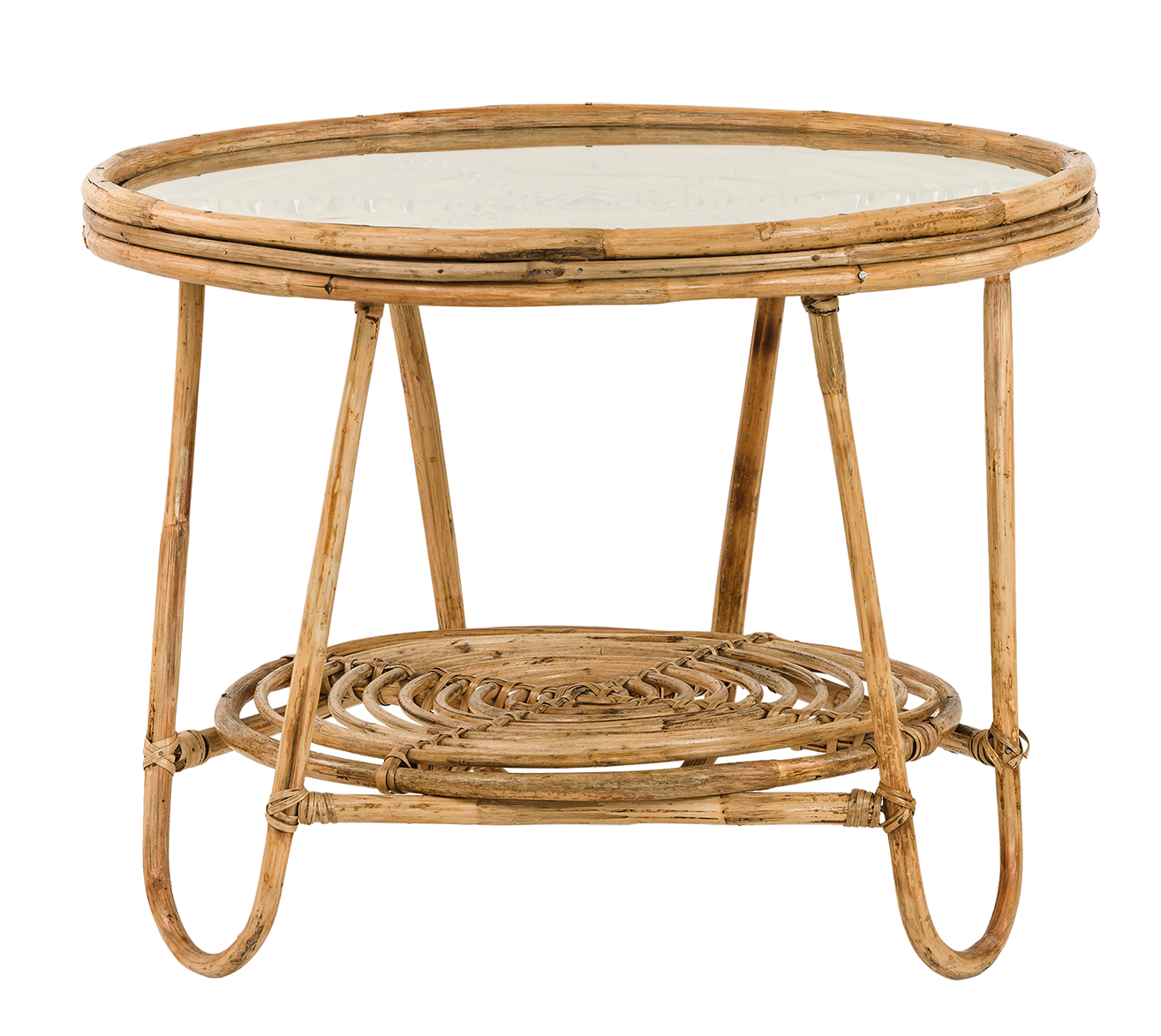 TABLE BASSE RONDE
AVEC PLATEAU EN VERRE
