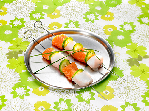 BROCHETTE 
DE SAUMON 
ET CABILLAUD 
MARINADE À LA PROVENÇALE