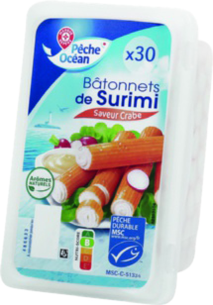 30 BÂTONNETS DE SURIMI SAVEUR CRABE MSC