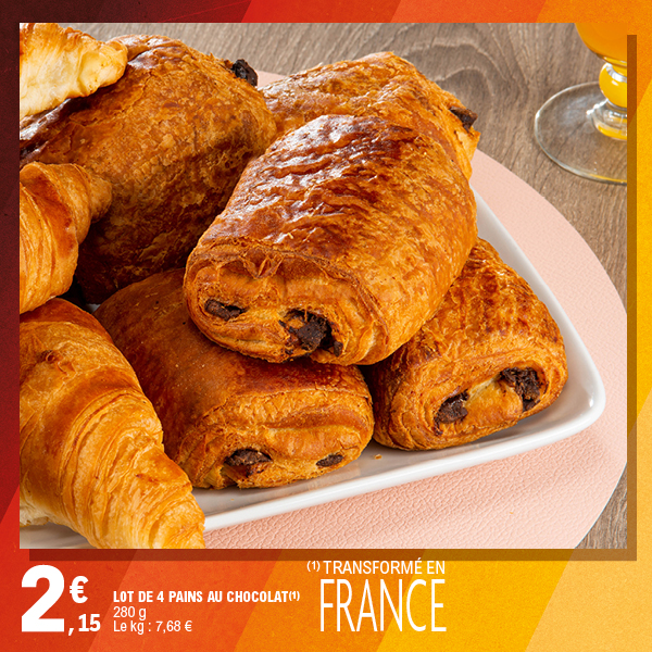 LOT DE 4 PAINS AU CHOCOLAT