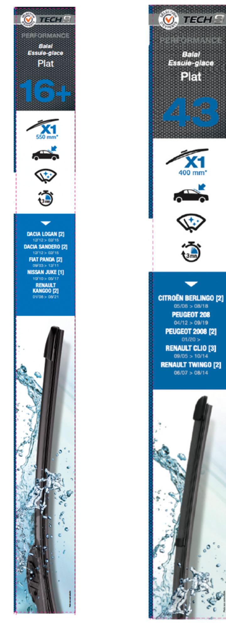 SUR LES PRODUITS PRÉSENTS EN MAGASIN DE LA GAMME D'ESSUIE-GLACES "TECH9''