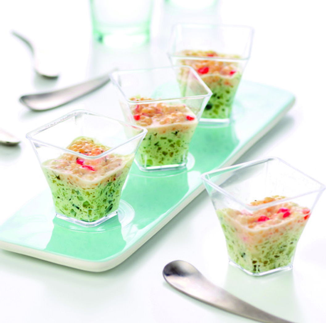 4 VERRINES PERLES SAUMON TZATZIKI