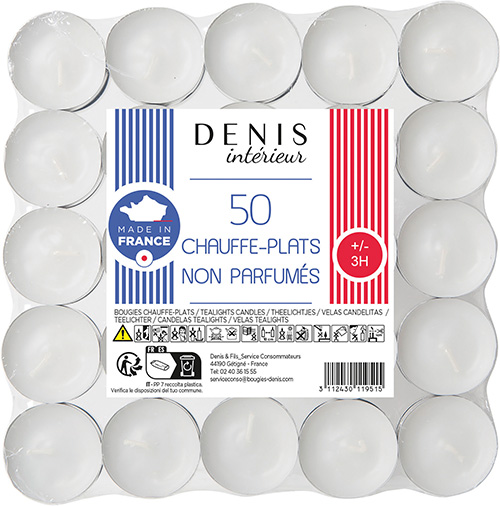 50 BOUGIES CHAUFFE-PLATS