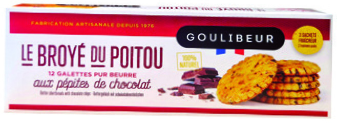 12 GALETTES PUR BEURRE AUX PÉPITES DE CHOCOLAT GOULIBEUR