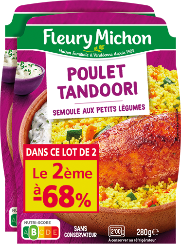 POULET TANDOORI, SEMOULE AUX PETITS LÉGUMES