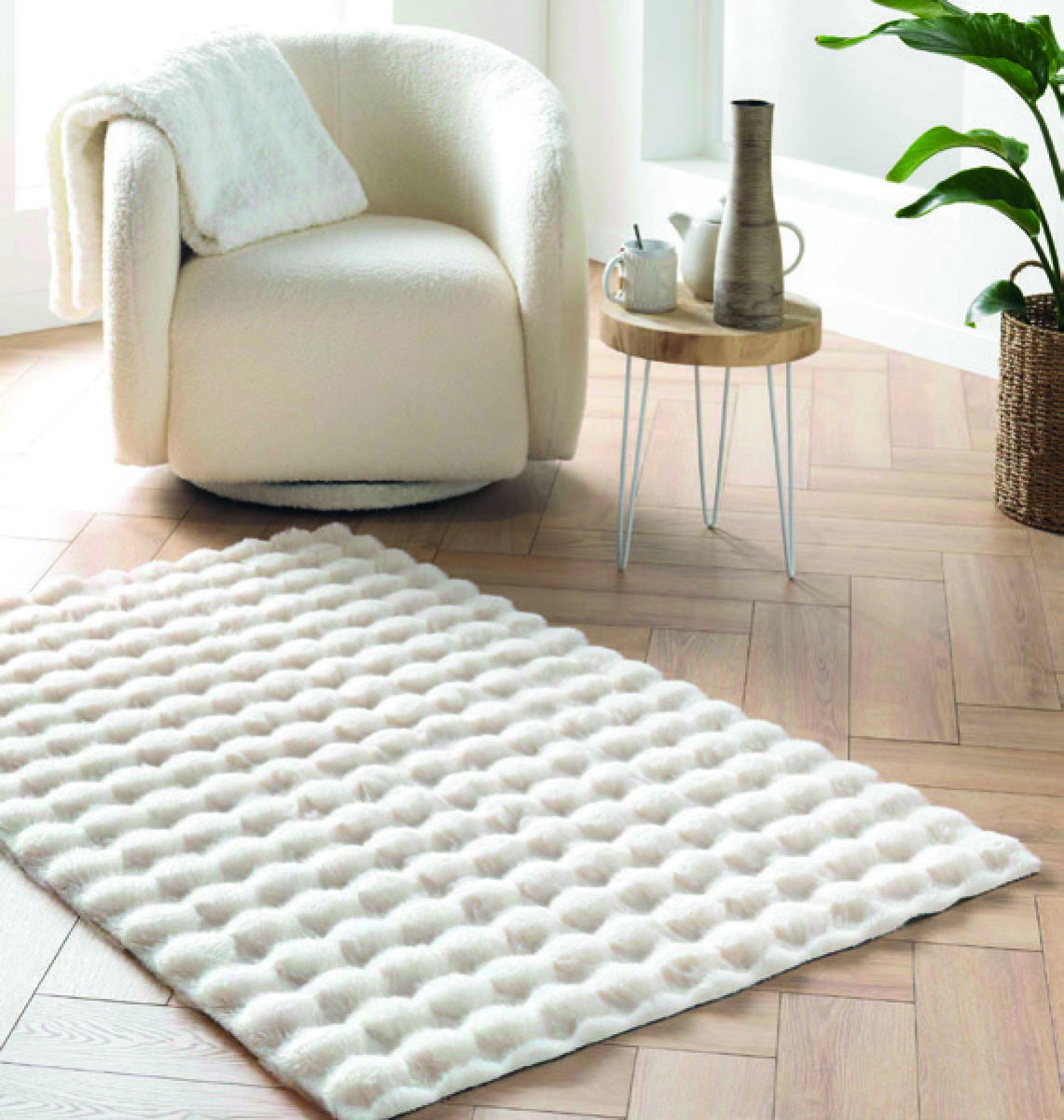 TAPIS RECTANGULAIRE IMITATION FOURRURE MOUNTY