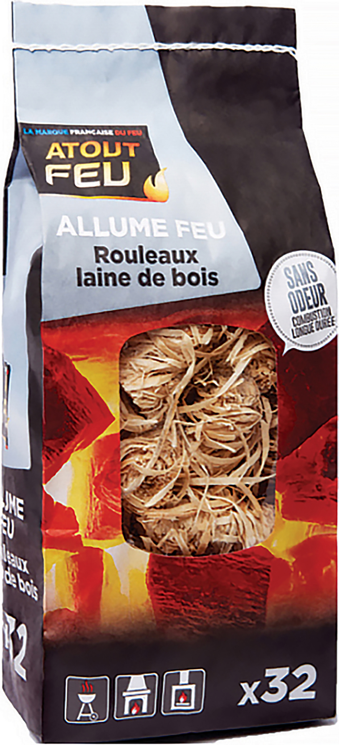 32 ROULEAUX LAINE DE BOIS