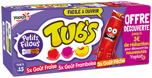 PETITS FILOUS TUB'S FRAISE, FRAMBOISE, PÊCHE