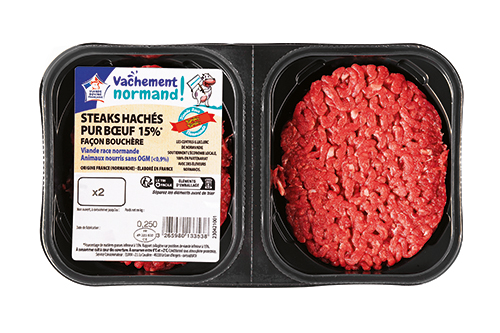 2 STEAKS HACHÉS PUR BŒUF FAÇON BOUCHÈRE 15% MAT. GR.