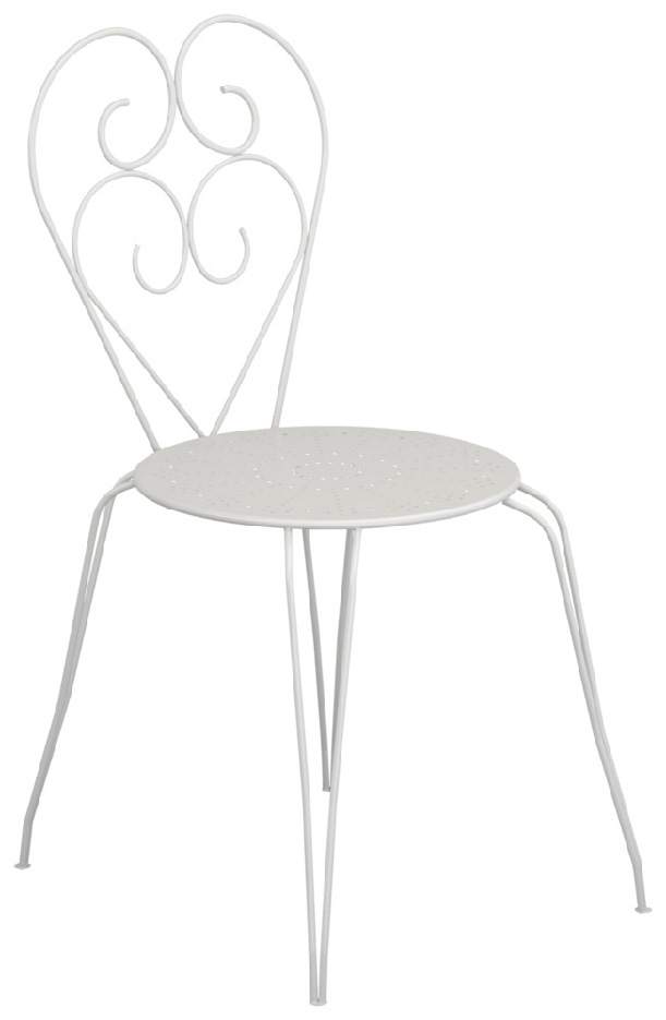 CHAISE FER FORGÉ BLANC