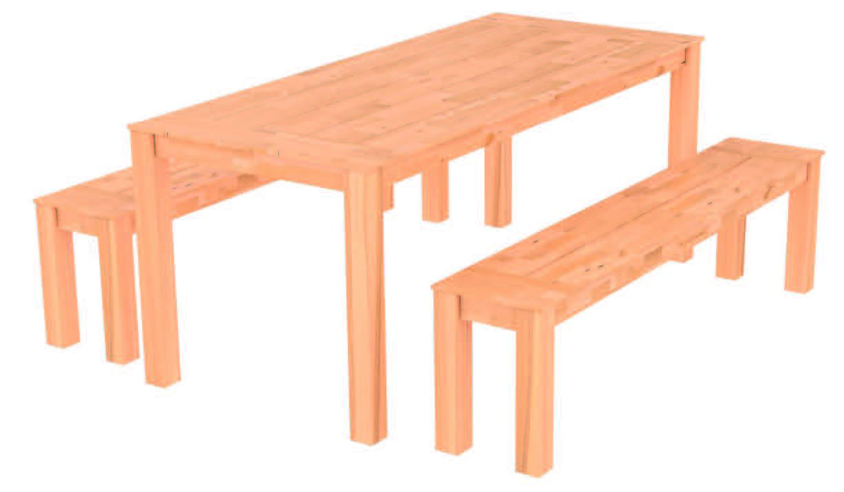 ENSEMBLE TABLE ET 2 BANCS