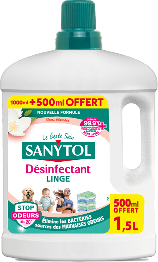DÉSINFECTANT DU LINGE
SENTEUR FLEUR BLANCHE