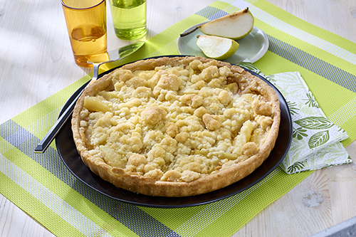 TARTE CRUMBLE AUX POIRES