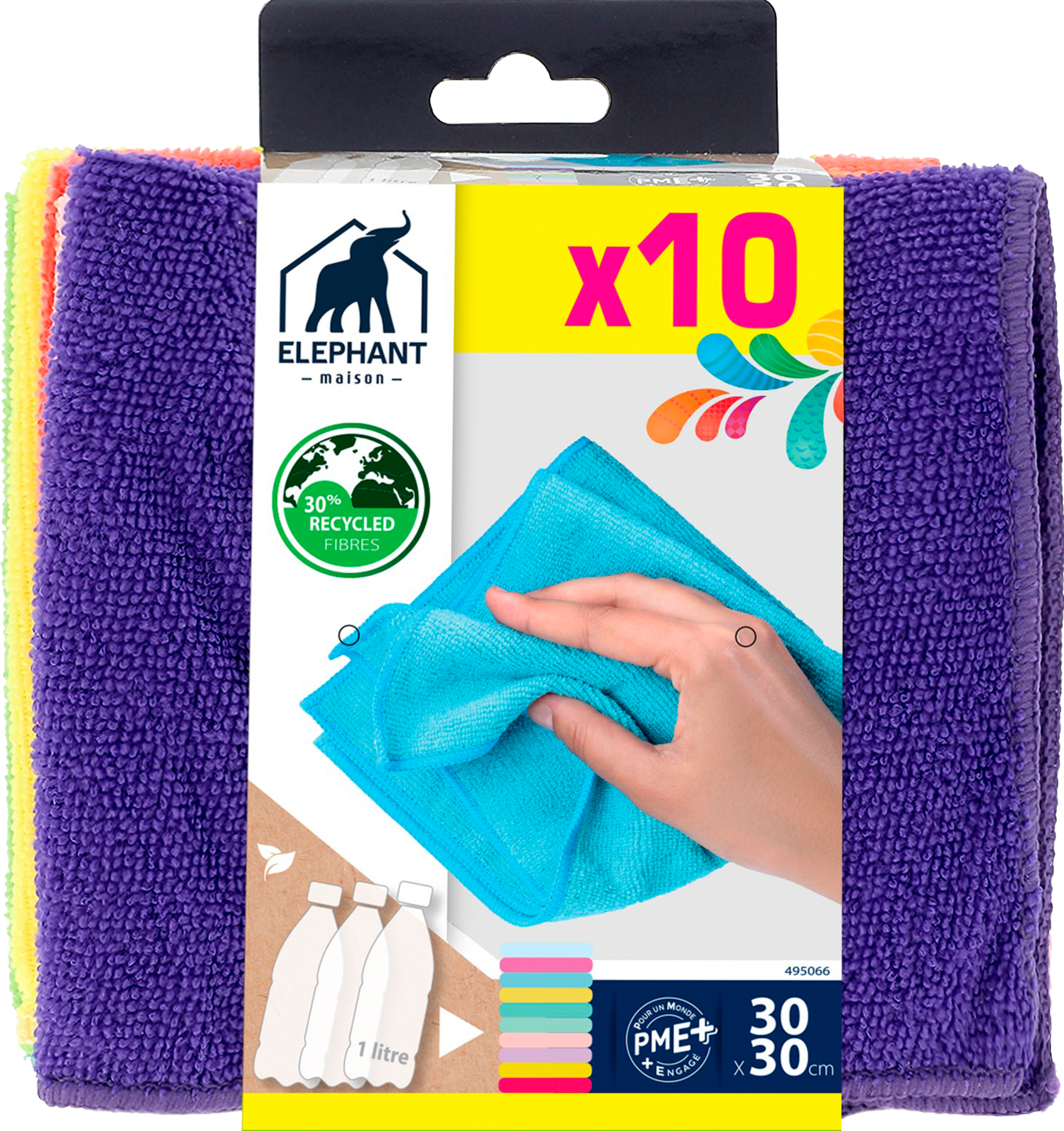 LOT DE 10 LAVETTES MICROFIBRES