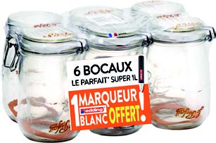 LOT DE 6 BOCAUX DE 1L
