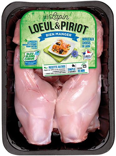 LAPIN ENTIER DÉCOUPÉ BLEU BLANC CŒUR