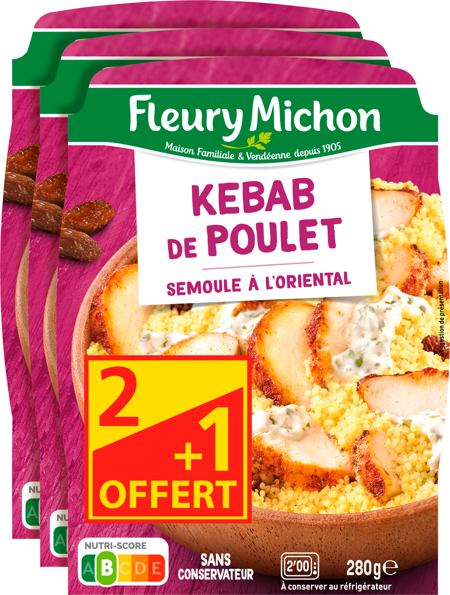 Kebab de poulet semoule à l'oriental